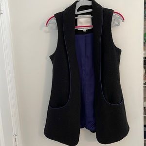 Walter Wool and Blue Silk Lined vest with deep pockets size 4
